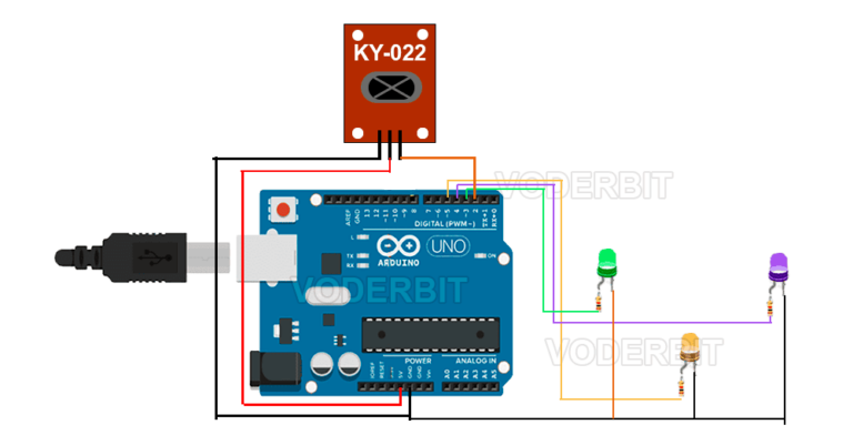 Led Inrarojo Arduino Control de LEDs mediante un Módulo Receptor Infrarrojo KY-022 y una ...